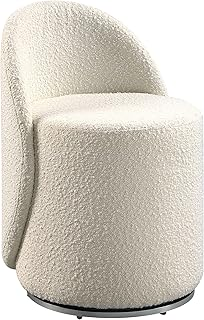 OSP Home Furnishings Lystra Swivel Barrel Vanity Chair with Textured