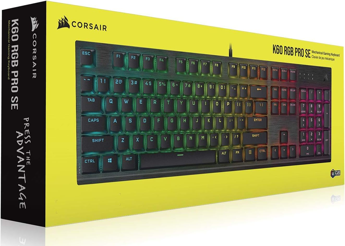 Corsair K60 RGB Pro Mechanical Gaming Keyboard - CHERRY Mechanical Keyswitches - Durable AluminumFrame - Customizable Per-Key RGB Backlighting, Black