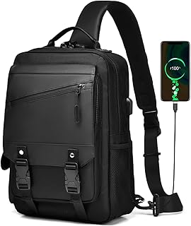 Leaper Crossbody Messenger Bag for Men: 13L Multi-pocket Satchel Sling Shoulder Bags for Travel Daily Work - Women Single Strap Backpack for