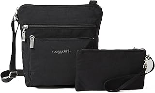 Baggallini Pocket Crossbody Bags for Women 8x8 Small Lightweight Durable Water-resistant Travel Purse W/Rfid