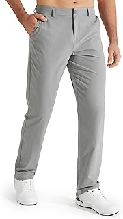 Libin Mens Golf Pants Stretch Work Dress Pants 30"/32"/34" Quick Dry Lightweight Casual Comfy Trousers with Pockets