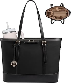 LOVEVOOK Work Tote Bag for Women 15.6 Inch Laptop Computer Bags with Cup Holder, Large Teacher Bag Briefcase for Business Office