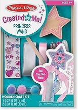 Melissa & Doug Created by Me! Wooden Princess Wand, Arts & Crafts Kit with Paint, Glitter Stickers, Ribbons & More, Princess Toys for Kids 4+