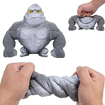 Upgraded Realistic Stretchy Gorilla Figure - Indestructible & Leak-Proof Sensory Fidget Toy for Extreme Stress Relief - The Viral Sand-Filled Silverback Smash Gift for Boys & Men (Classic Gray)